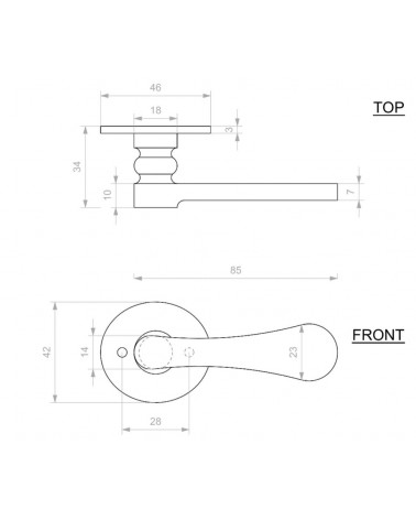 Poignée de porte or satiné en laiton 289 -  poignée design