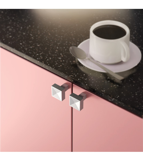 Bouton de meuble chrome poli REGGEA poignée design