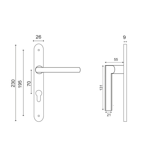 New Pyla plaque étroite 26 inox EUROWALE