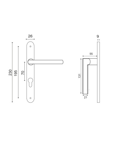 Dessin New Pyla plaque étroite 26 inox EUROWALE