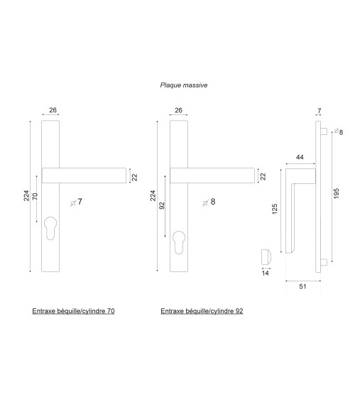 Bloom entraxe 70 plaque étroite 24 Noire EUROWALE