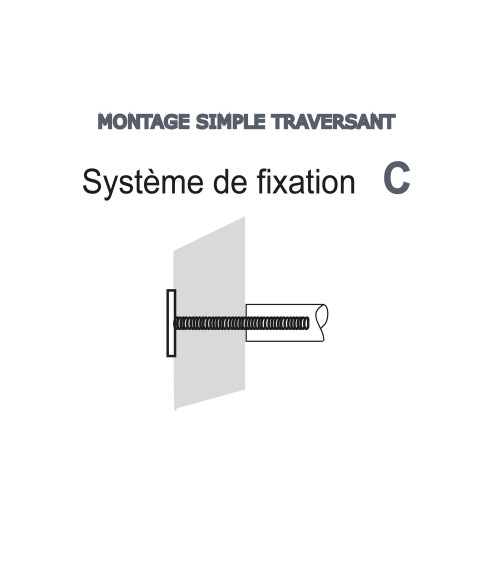 Poignée de tirage Rectangulaire en T inox simple EUROWALE