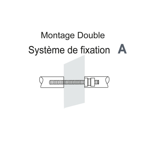Poignée de tirage déportée Rectangulaire en T noire double EUROWALE