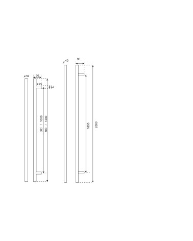 Barre de tirage en inox Bordeaux Droite - Noir anthracite finition PVD