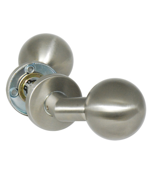 Poignée de porte boule double déportée rosace ronde EUROWALE