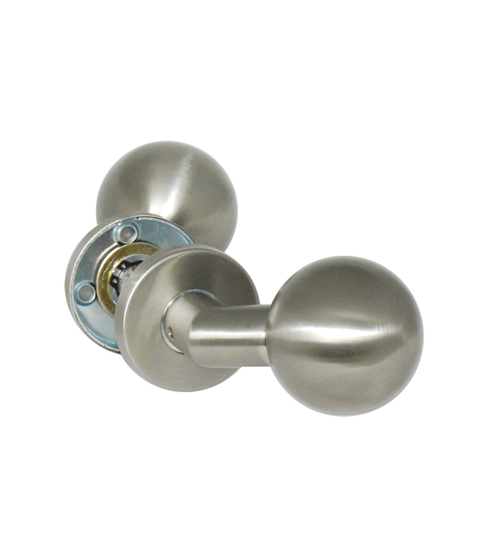 Poignée de porte boule double déportée rosace ronde EUROWALE