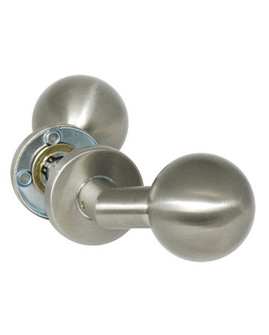 Poignée de porte boule double déportée rosace ronde EUROWALE