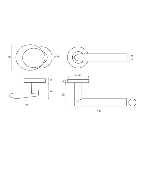 Ensemble de poignées palières inox pour usage intensif - model Altesse/Amande