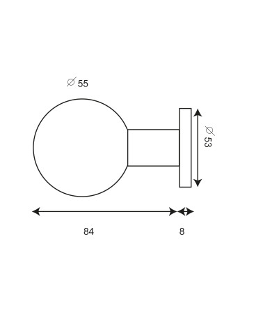 Dessin Bouton palière Boule