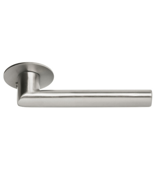 Poignée de porte saillie réduite inox rosace fine