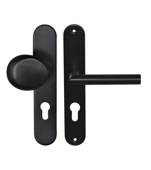 Poignée de porte palière Altesse noire cylindre 70 EUROWALE