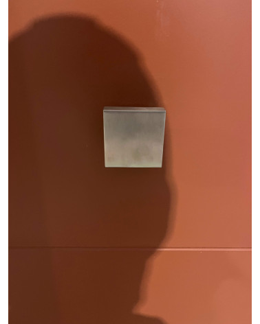Bouton de Porte Carré 70x70mm Centre en Inox avec Rosace 52mm