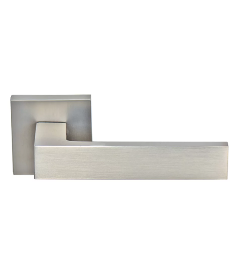 Poignées de porte carrée de couleur nickel satiné Marquess