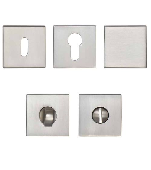 Poignées de porte carrée de couleur nickel satiné Marquess