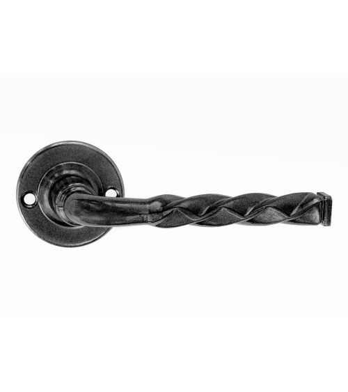 Poignée de porte rétro noire mat sur rosace – collection Elisabeth
