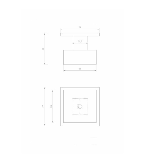 Bouton de porte extérieur bronze PQ65 - FIXE -  poignée design