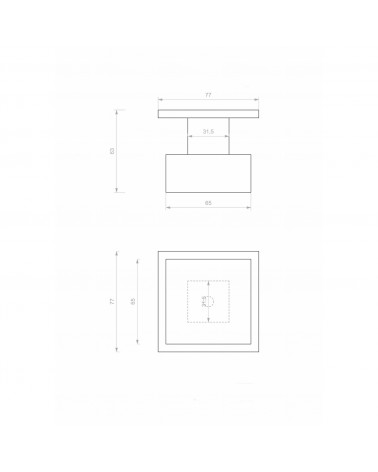 Bouton de porte extérieur bronze PQ65 -  poignée design