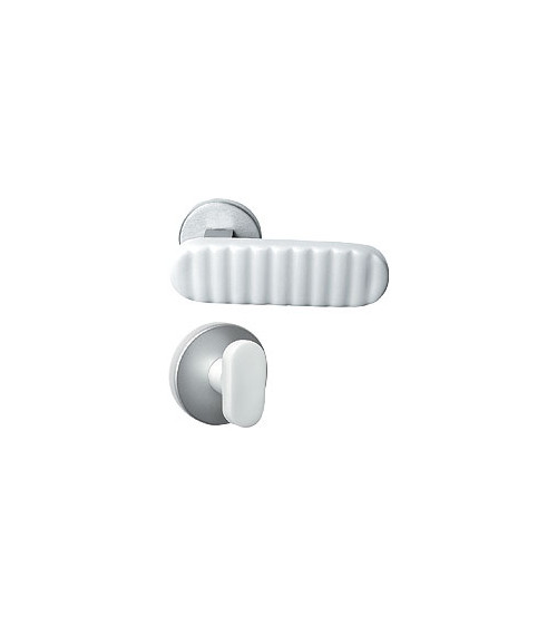 Poignée de porte en porcelaine blanche Merigous Delo Lido Cannelé -  poignée design