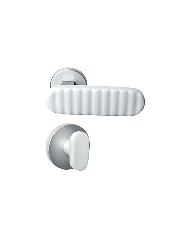 Poignées de porte en porcelaine blanche Merigous Delo Lido Cannelé