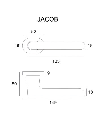 Poignée de porte JACOB avec dimensions