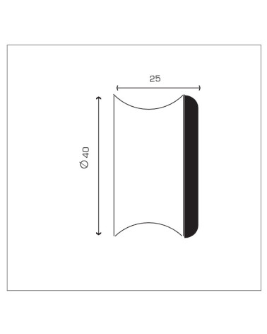 Dimension butoir mural finition argent