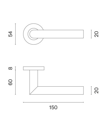 Poignées de porte finition acier inoxydable OVAL 1740