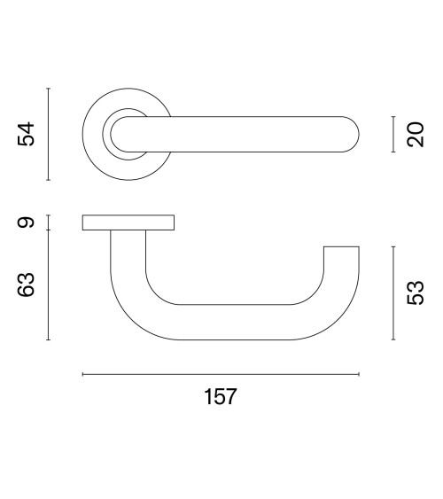 Poignée de porte classique OVAL 1704 quincaillerie design