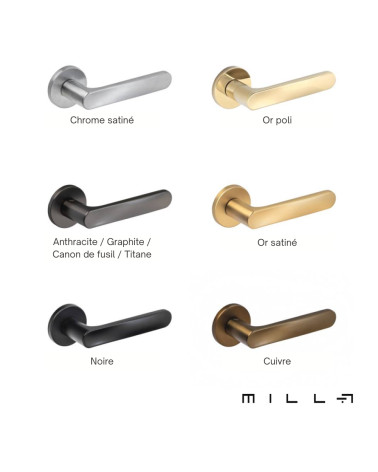 Poignée de porte en zamak RITA poignée design avec 7 déclinaisons