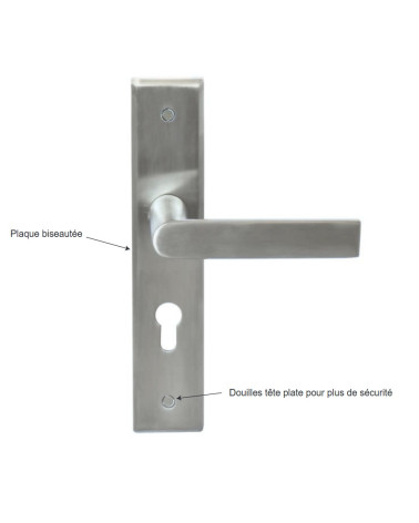 Poignée de porte Bastide Prestige sur grande plaque pour porte d'entrée