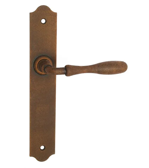 Poignées de porte rétro rouille sur plaques longues pour portes, portails et portillons – Collection Joséphine