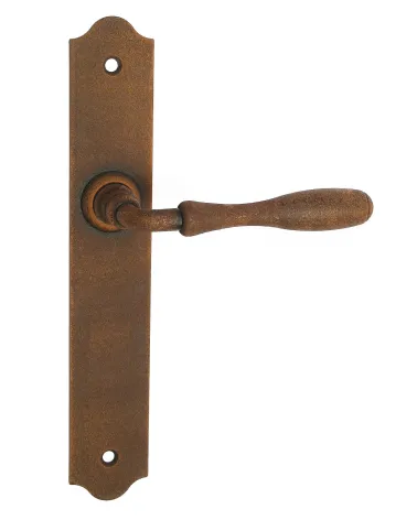Poignées de porte rétro rouille sur plaques longues pour portes, portails et portillons – Collection Joséphine