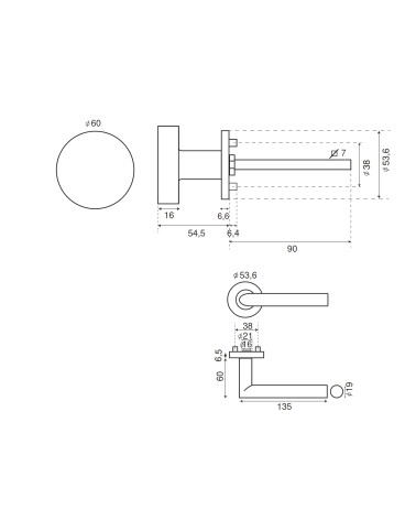 Ensemble de poignées palières inox pour usage intensif - model Altesse/Muka