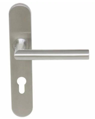 Poignée de porte élégante sur petite plaque inox brossé 165 Altesse - MillaPoignées