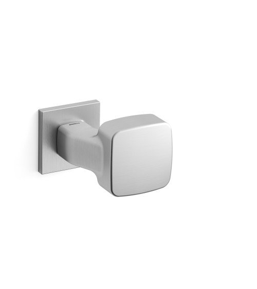 Bouton de porte chrome satiné Mandelli Carrè poignée design
