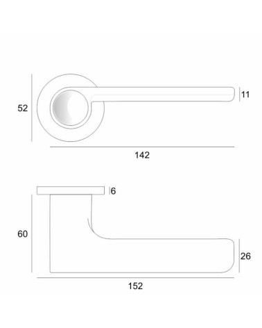 Poignée de porte PLANO avec dimensions