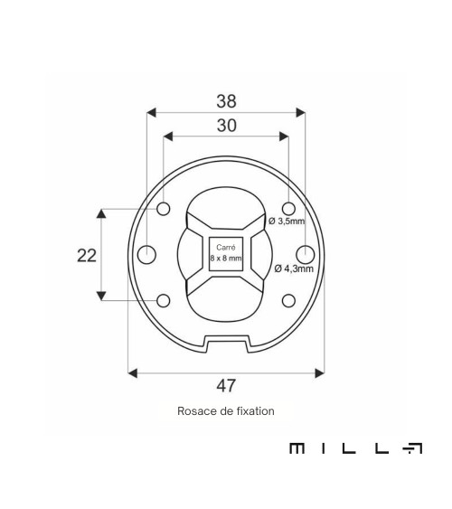 Poignée de porte moderne en zamak FORMA carrée arrondie poignée design