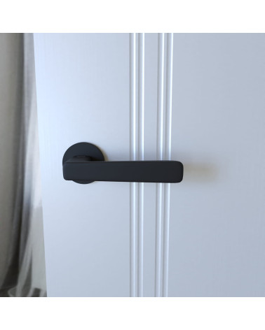 Poignée de porte noire PARMA quincaillerie design vue de face