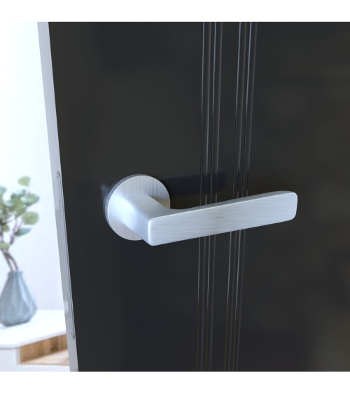 Poignée de porte chrome satiné PARMA quincaillerie design