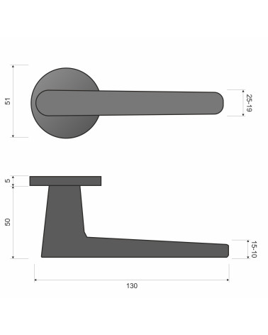 Poignée de porte minimaliste TOKYO avec dimensions