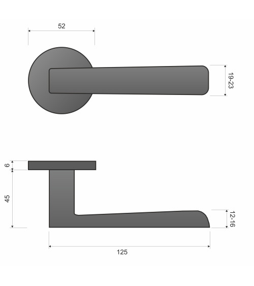 Poignée de porte zamak PARMA quincaillerie design