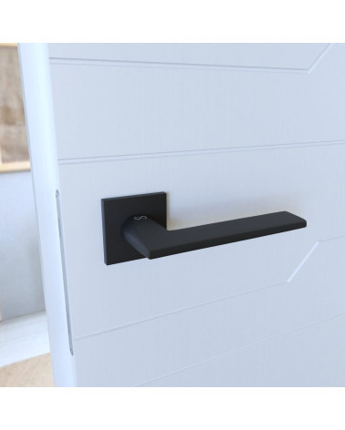 Poignée de porte en zamak ARA poignée design montée sur une porte
