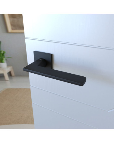 Poignée de porte noire ARA poignée design vue de haut
