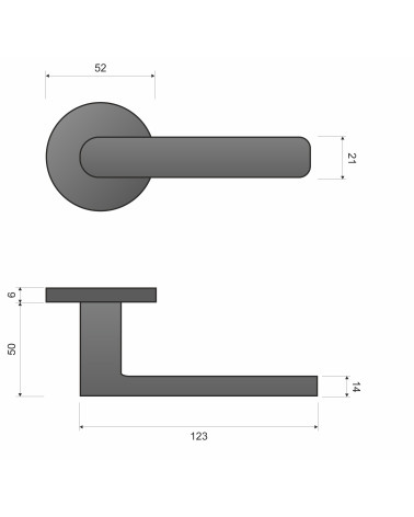 Poignée de porte TORINO avec dimensions