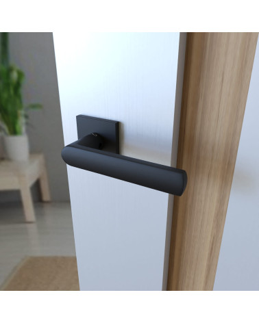 Poignée de porte noire TORINO quincaillerie design vue de haut inclinée