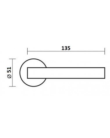 Poignées de porte Line Vénus avec dimensions