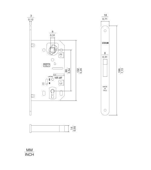 Serrure magnétique VERUM Clé de chambre