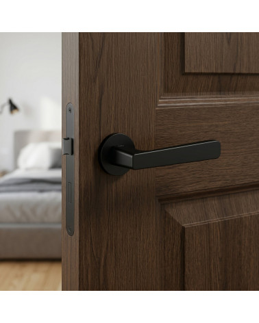 Poignée de porte couleur noire PARMA ronde