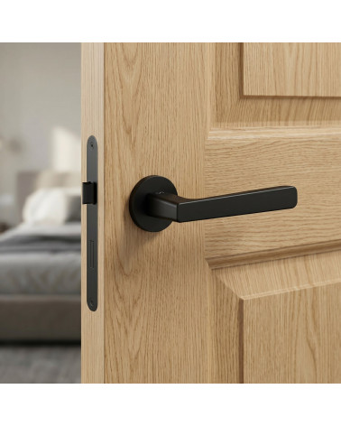 Poignée de porte couleur noire PARMA ronde