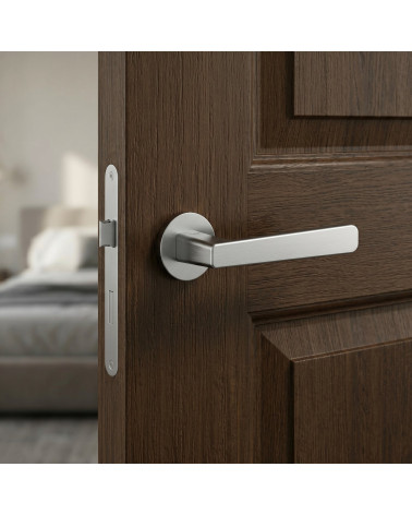 Poignée de porte chrome satiné PARMA ronde
