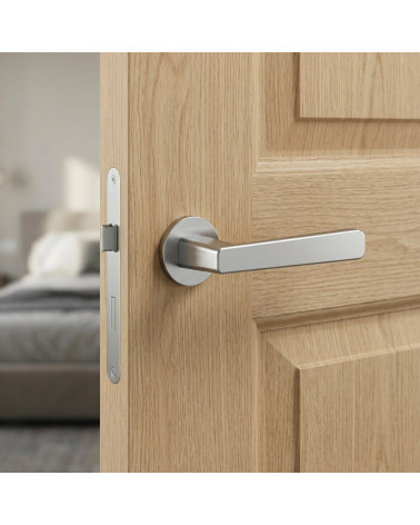 Poignée de porte chrome satiné PARMA ronde